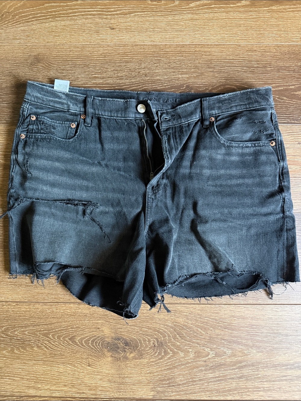American Eagle Relaxed Black Denim Shorts